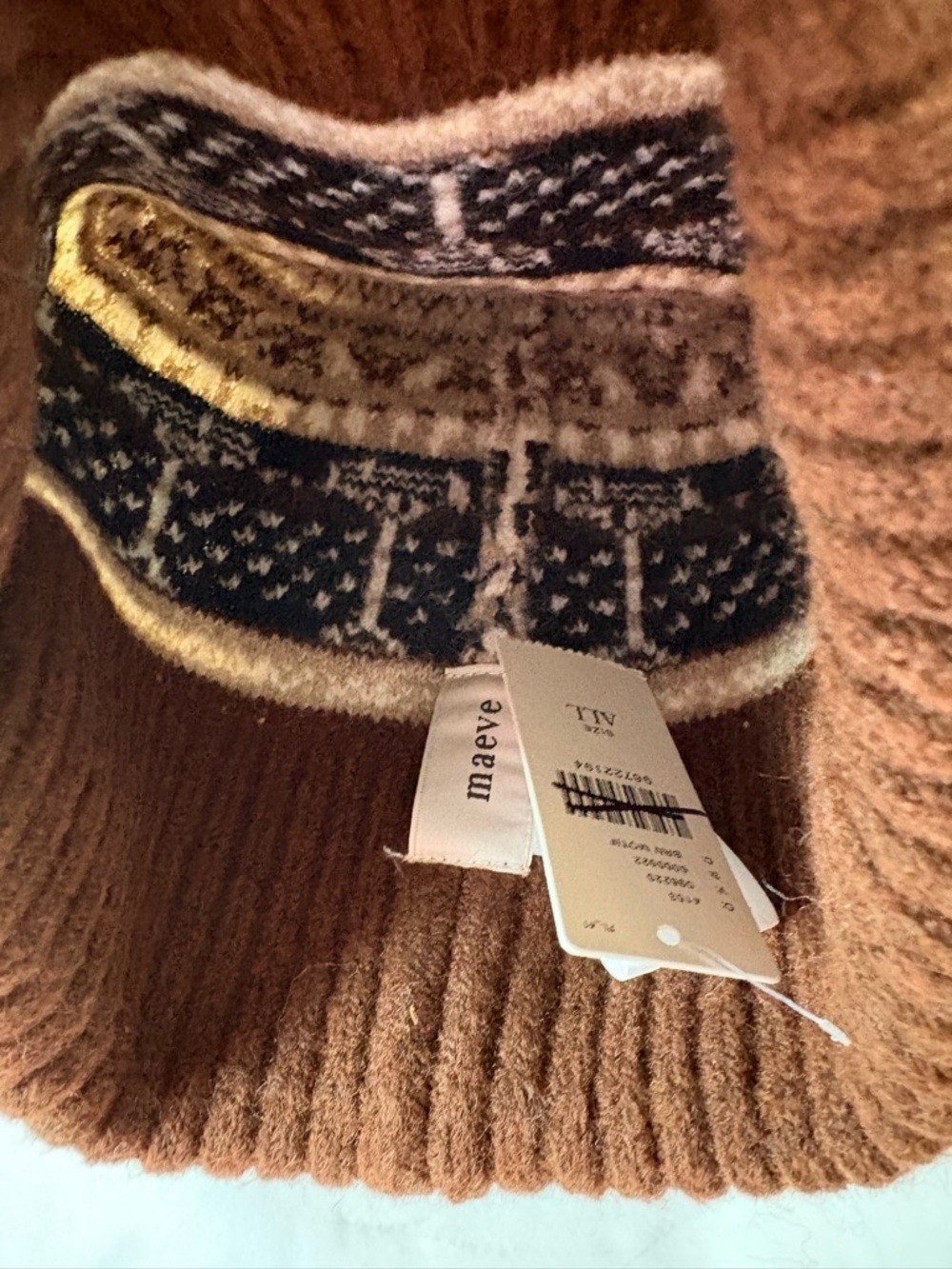 NWT Anthropologie Maeve Fairisle Holiday Libations Icon Beanie - Picture 5 of 10